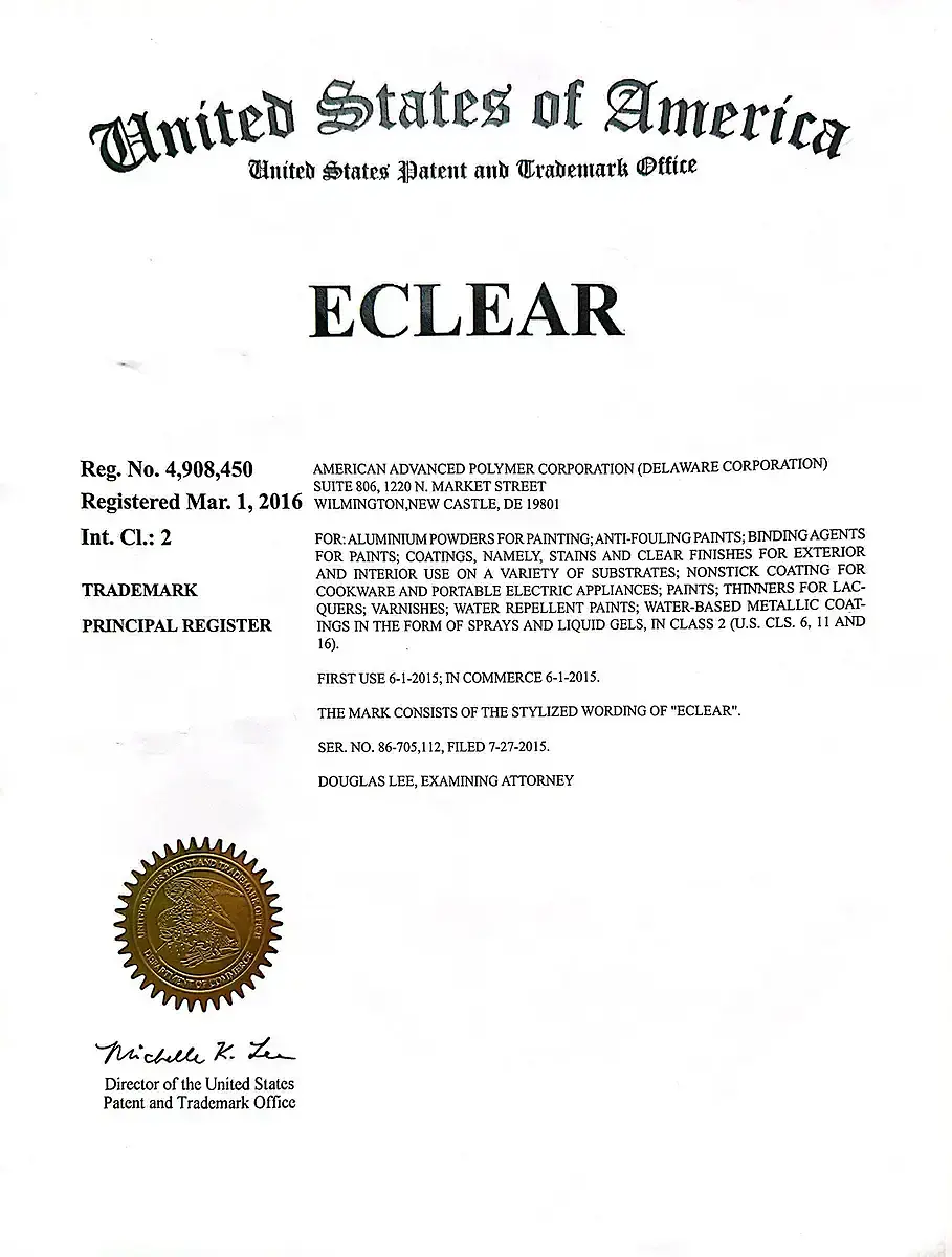 ECLEAR® Trademark Registered in the United States
